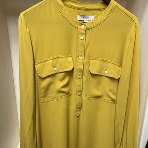 Muted gold blouse, size Large.